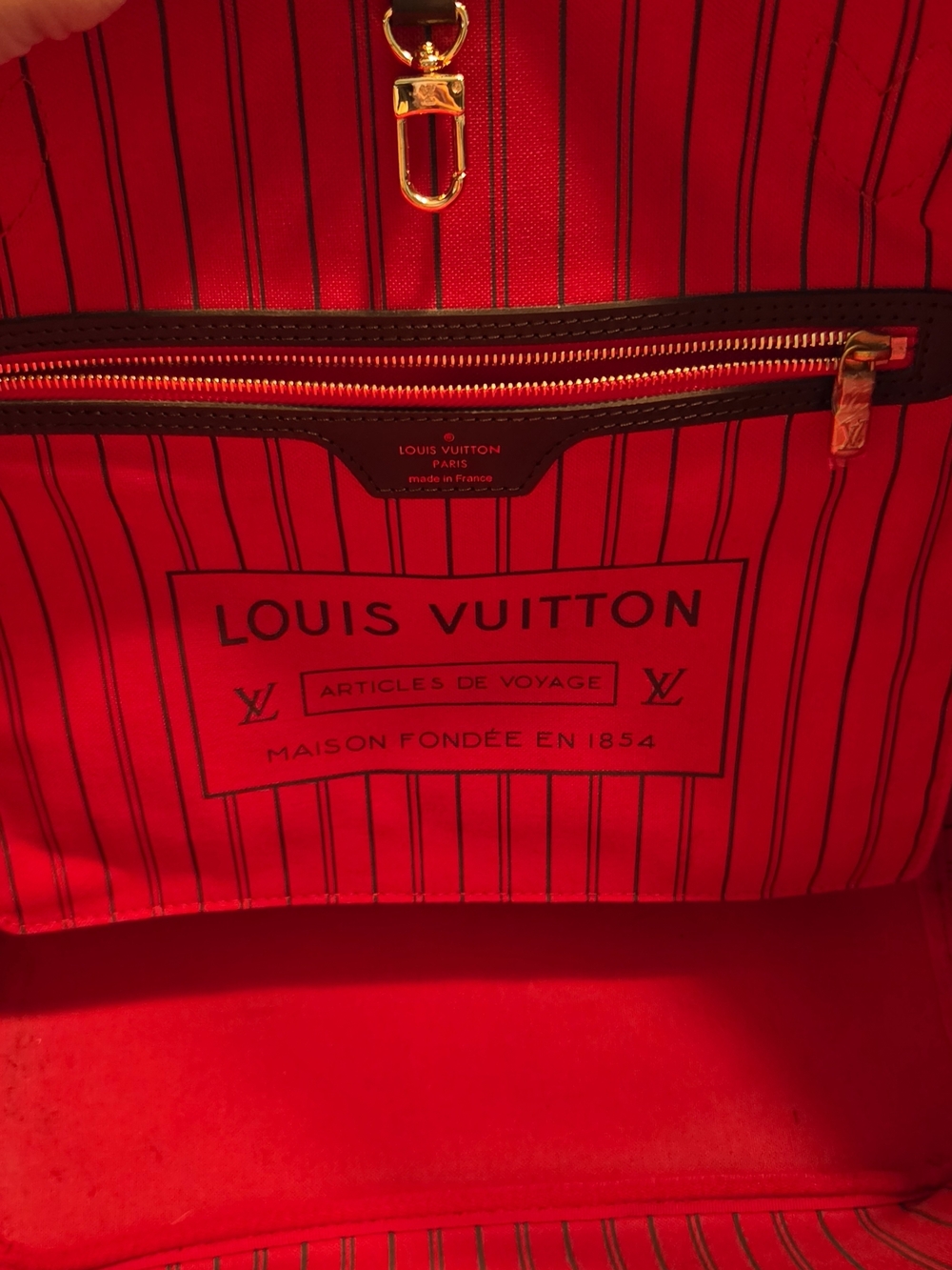 Source Unknown Brown Checkered Tote with Red Interior - Picture 11 of 11